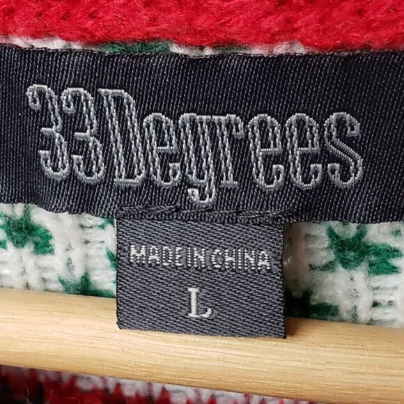 33Degress Llama with Scarf Holiday Christmas Ugly Sweater Men's Party Chunky L - Picture 5 of 5